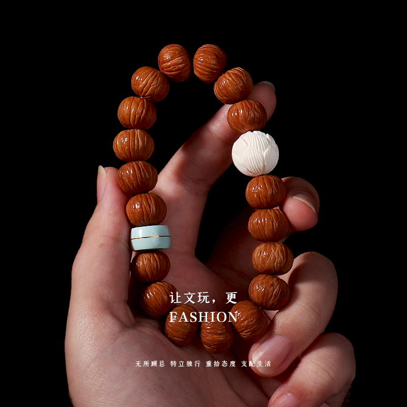 冰料猛犸牙雕刻莲花圆珠隔珠星月金刚菩提配饰diy配件文玩-阿里巴巴