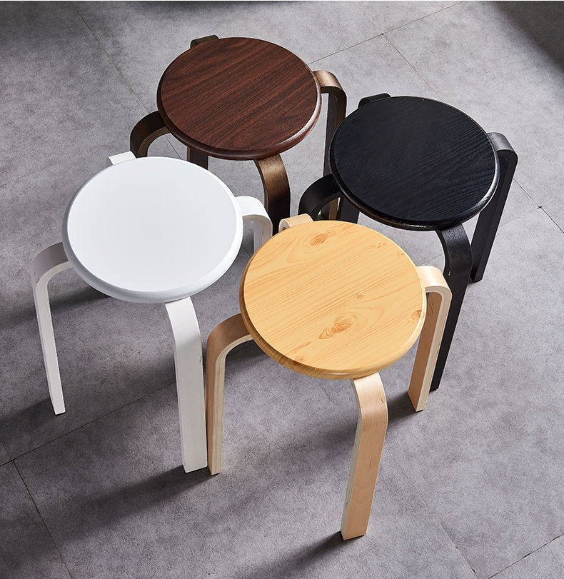 凳子实木高圆凳家用小板凳餐厅客厅原木凳子学生宿舍吃饭凳子批发