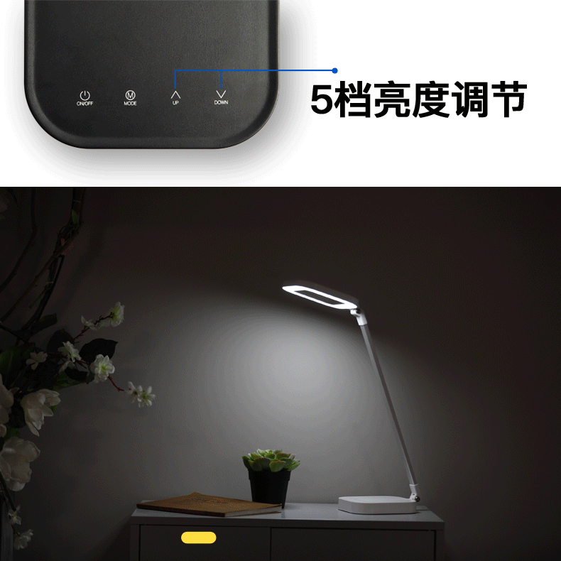 德尔尚led儿童护眼灯充电台灯 面光源无线台灯学生宿舍卧室床头灯