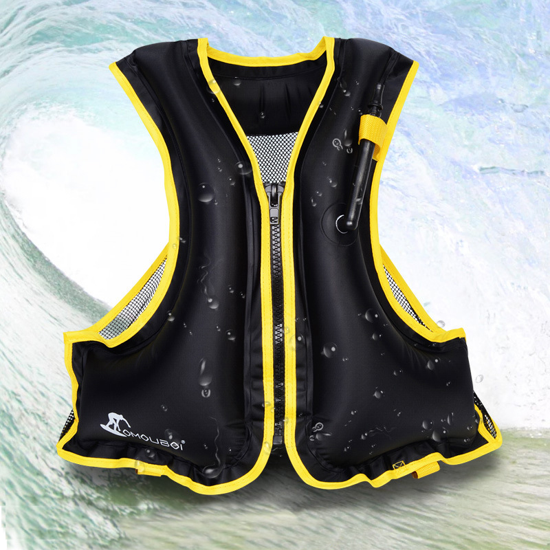 源头工厂便携成人儿童游泳充气救生衣漂流马甲防洪救援大浮力背心