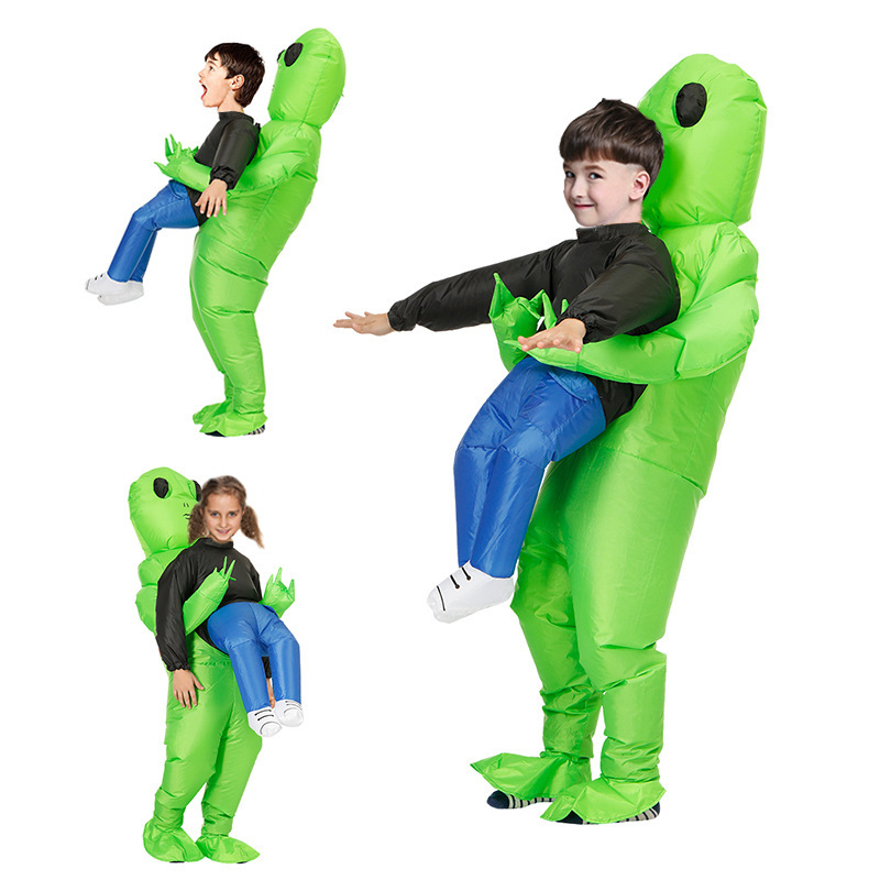 Cross-Border Amazon Halloween Costume Spoof Props Alien Inflatable Clothing Same Ghost Hug Green Ghost Clothing