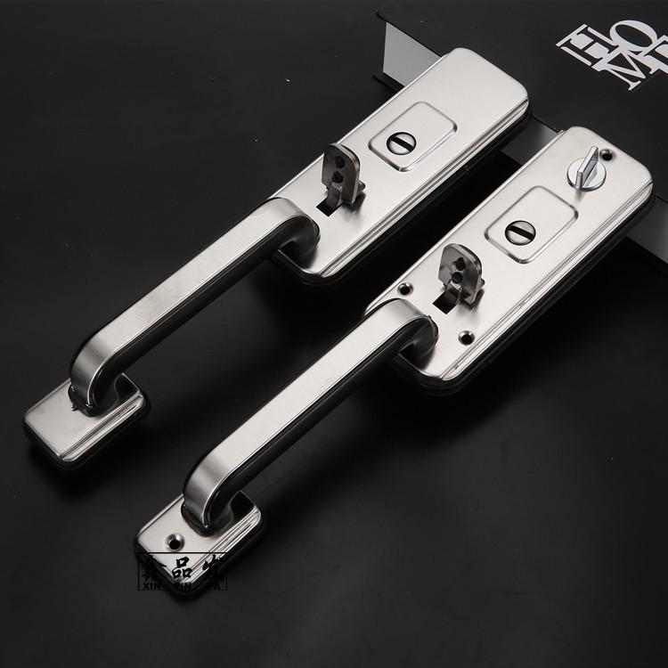 老式开喜防盗门双活把手开喜kaixi大门锁按压式拉手群升执手