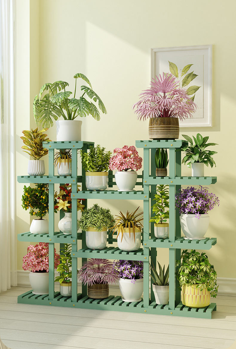 阳台客厅花架木制多肉花盆架多层落地室内客厅家用绿萝盆景架
