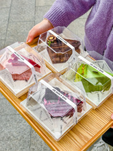 切块蛋糕包装盒加高8.5cm正方盒切件甜品盒4/6/8寸三角形慕斯盒子