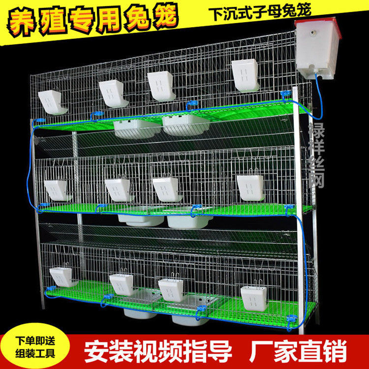 三层母兔笼套清粪热镀锌兔笼子家用大号种兔养殖母兔专业繁殖笼