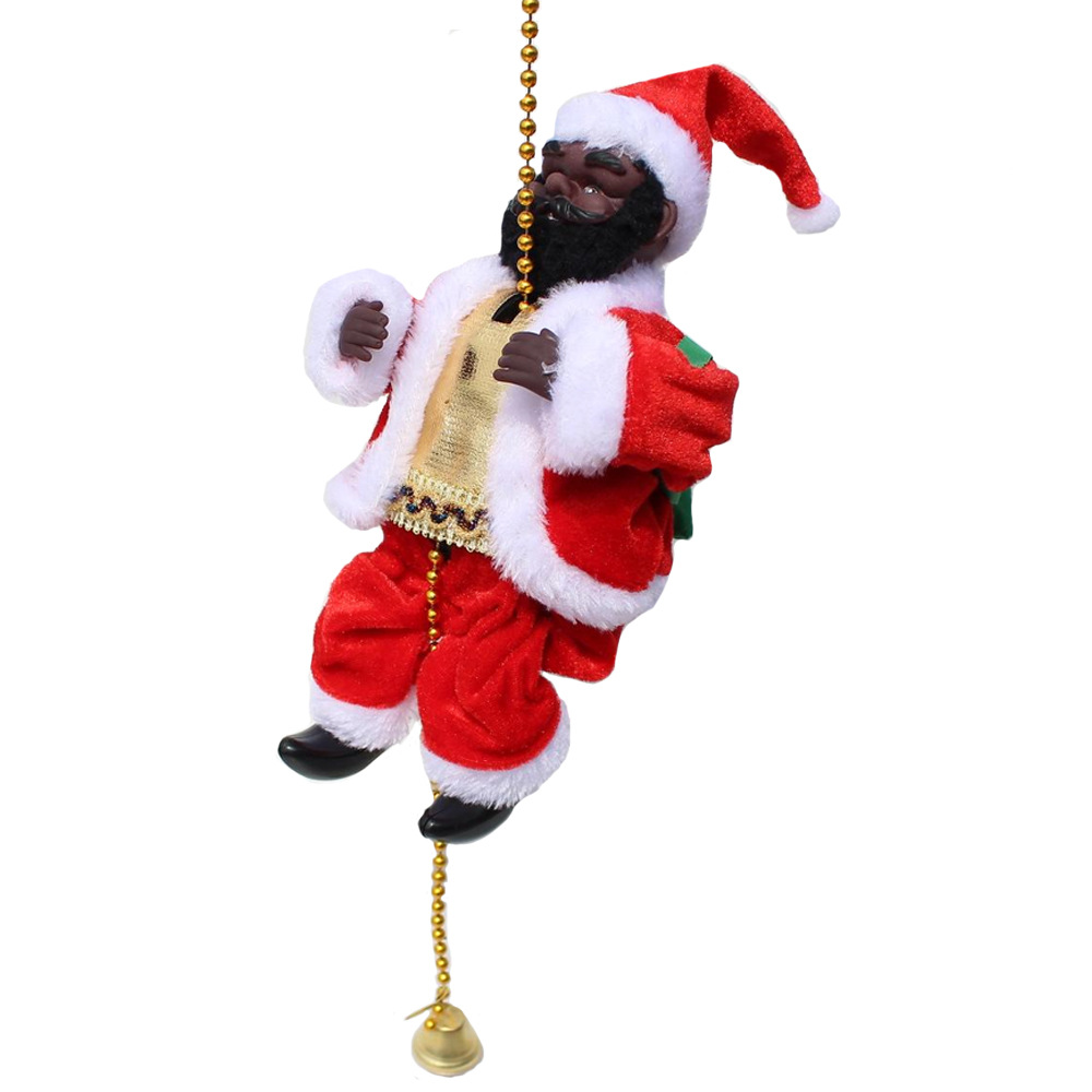Amazon New Climbing Beads Electric Music Santa Doll Climbing Rope Bead Curtain Christmas Gift Decorations