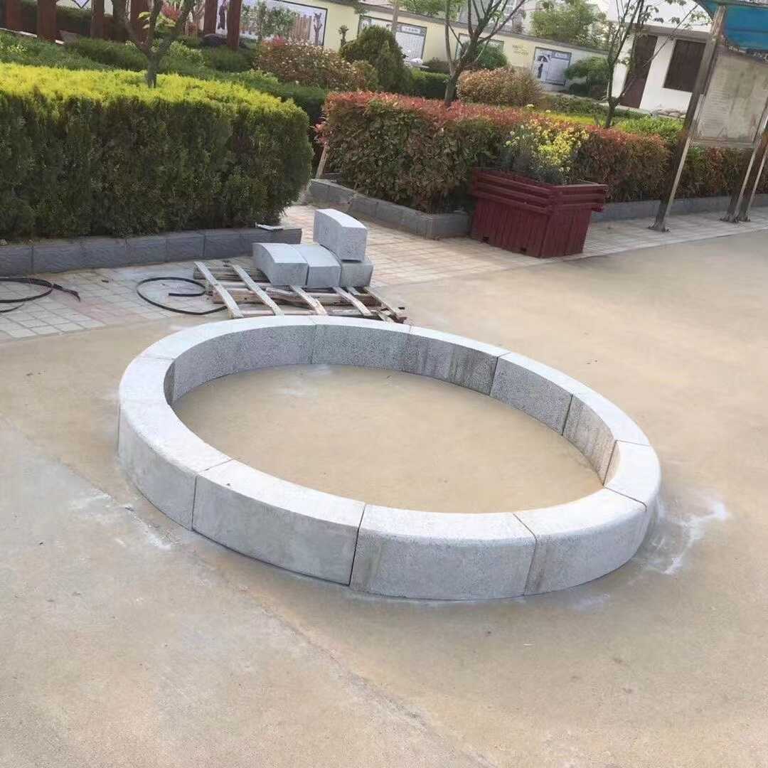 石圆形路边树围树坑石树池石人行道园林绿化带大理石花岗岩石材