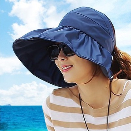 跨境遮阳帽女夏天韩版防紫外线大沿可折叠凉帽沙滩大檐防晒帽子