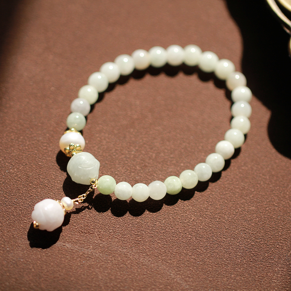 天然莲花手链图片