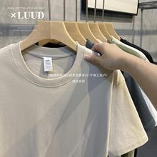 成农商贸LUUD 简约圆领短袖上衣韩版复古修身纯色打底衫夏季