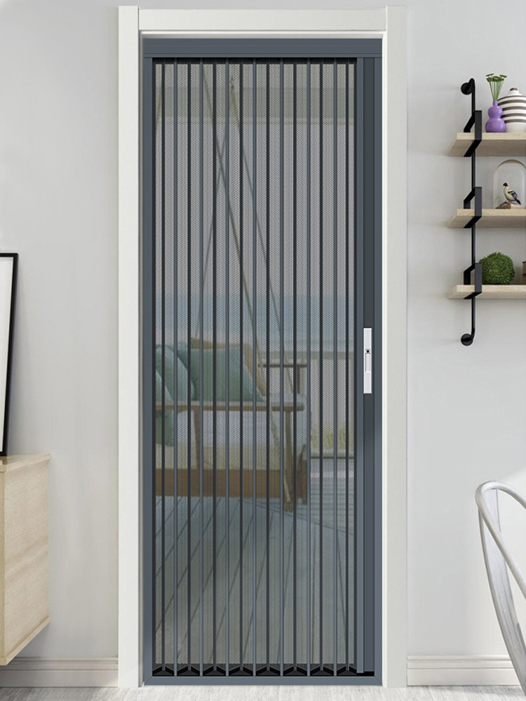 铝合金家用隐形防盗纱门金刚网折叠伸缩推拉式防蚊防鼠沙门纱窗门