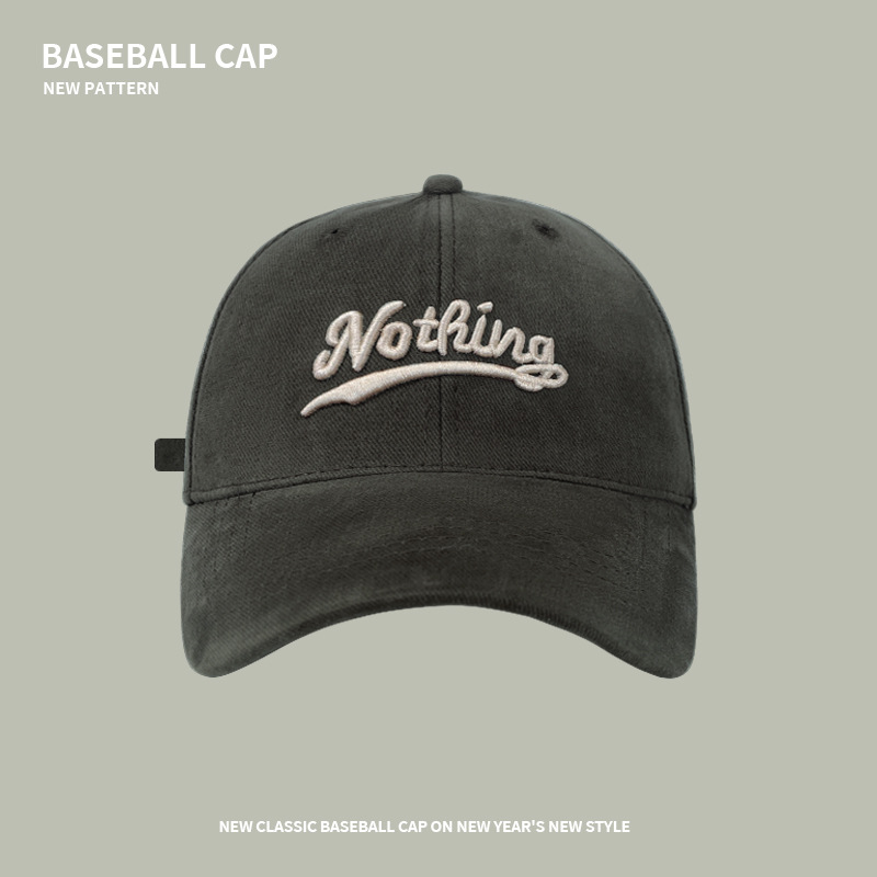 Baseball Hat Men's Korean-Style Fashion Brand Brushed Embroidered Letters plus-Sized Deepening Wide Brim Versatile Face-Looking Small Peaked Cap Women