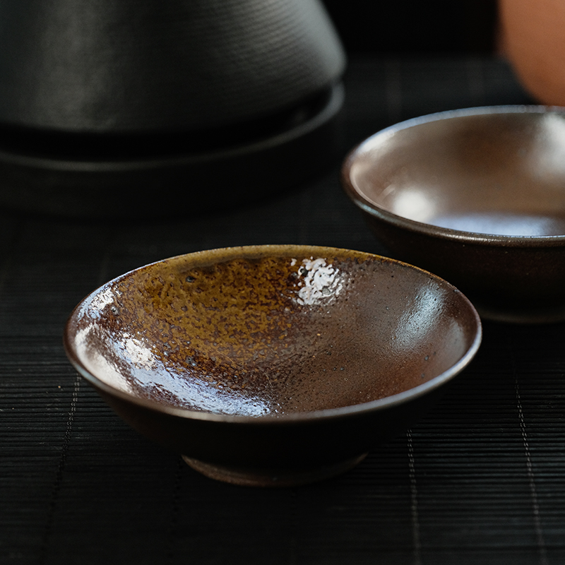 72n云南手工龙窑柴烧杯主人杯粗陶复古功夫茶具家用茶盏中式茶碗