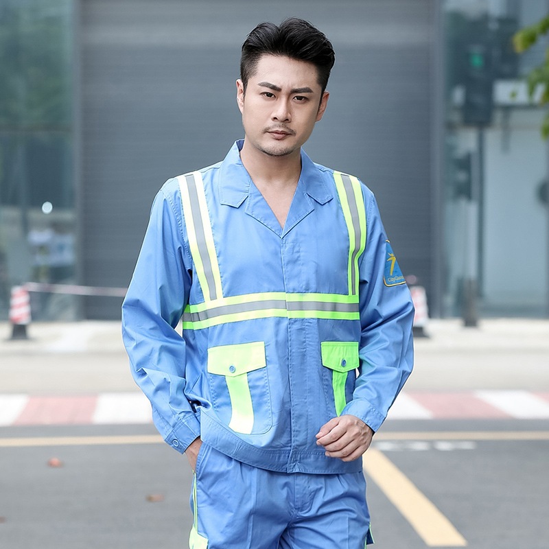 春秋季市政环卫工人衣服套装长袖保洁路政环卫工作服劳保服反光条