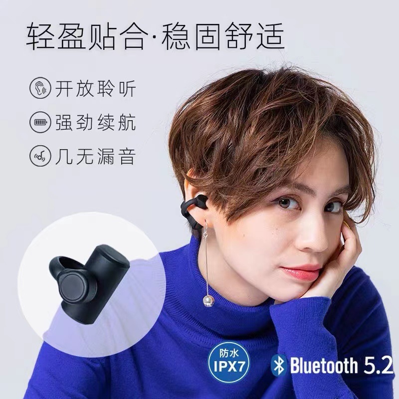 Bone Conduction Stereo Headset Bluetooth Headset Sports Noise Reduction Waterproof Wireless Headset One Piece Dropshipping Free Shipping