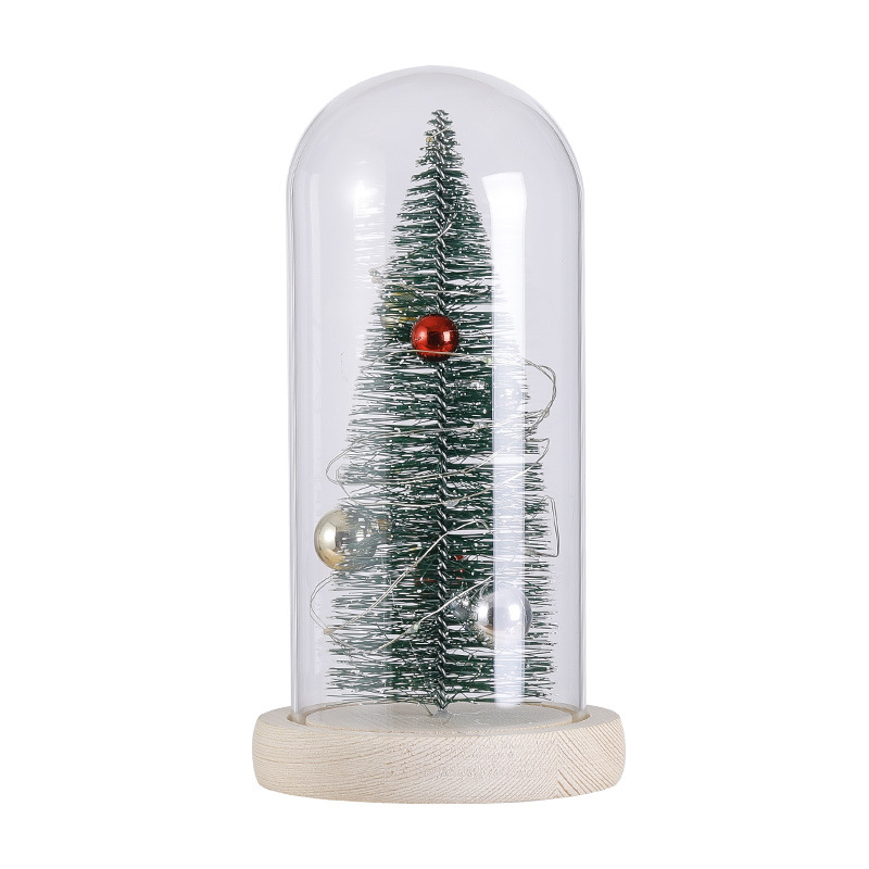 Glass Cover Christmas Gift Light-Emitting Christmas Tree Home Decoration Creative Gift Wholesale Cross-Border Amazon