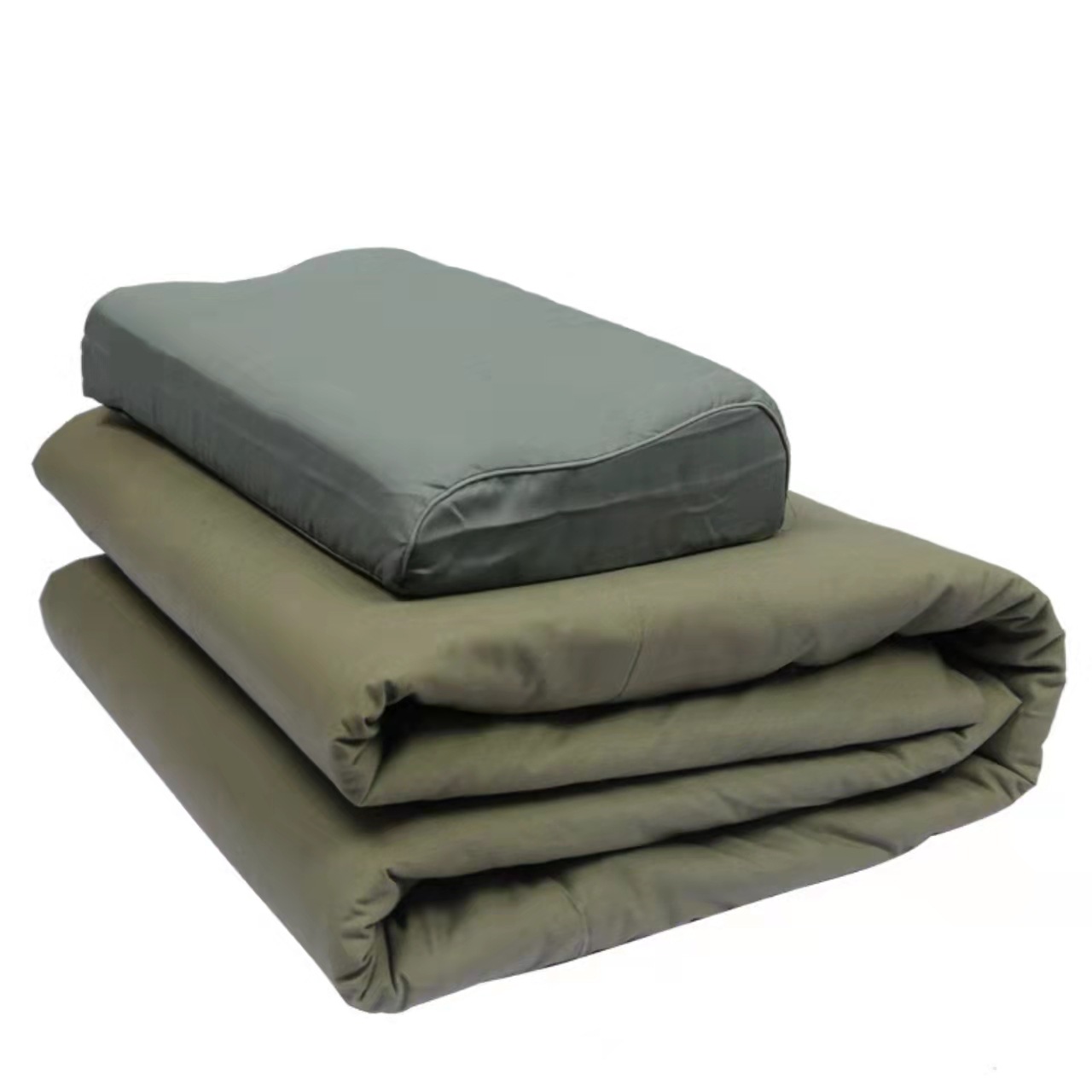 军被春秋棉被学生军训内务棉花被橄榄绿热熔被褥子军绿被子