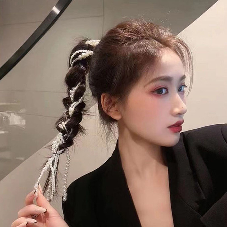 云深雾浅 汉服百搭头饰bb夹子仿珍珠流苏链条古典编发古风配饰