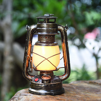 跨境亚马逊led充电户外马灯露营手提照明帐篷煤油灯台灯 复古马灯