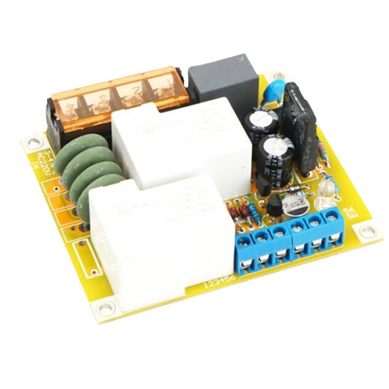 电源软启动板2000w大功率甲类功放软启动板双继电器30a直流控制yj