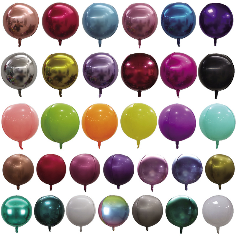 4d铝箔球10寸15寸18寸22寸32寸4D圆形铝箔气球装饰布置氦气球