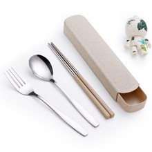 收纳一简约野外餐盒学生叉子户外勺子餐具包套便携和套装随身筷子