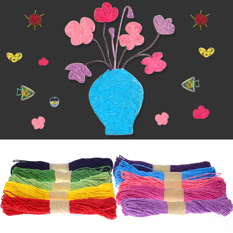 24色彩色手工纸绳粘贴画儿童diy手工材料幼儿园美术纸质编织材料