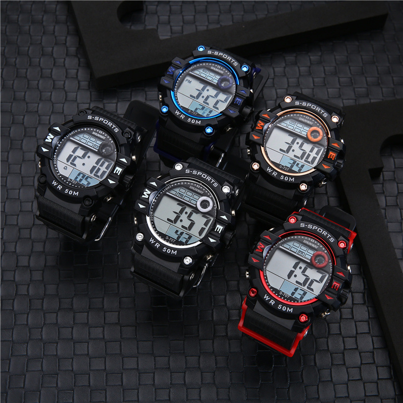 [Factory] Children and Teenagers Electronic Sports Watch Alarm Clock Multi-Function Watch Universal for Boys and Girls Watch