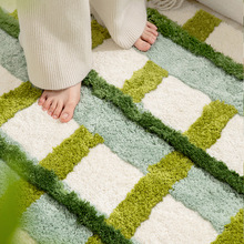 条纹植绒地毯家用耐磨防滑沙发毯吸水易打理卧室床边毯厂家直供