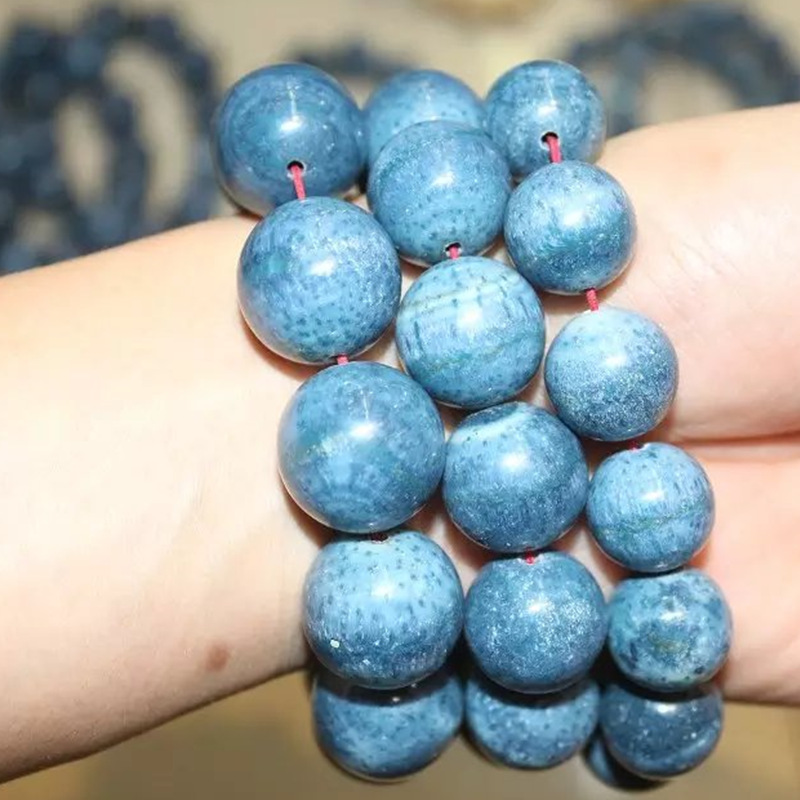 印尼蓝色珠母贝手串 原始珊瑚贝 蓝色民族风珊瑚服饰配搭收藏手串