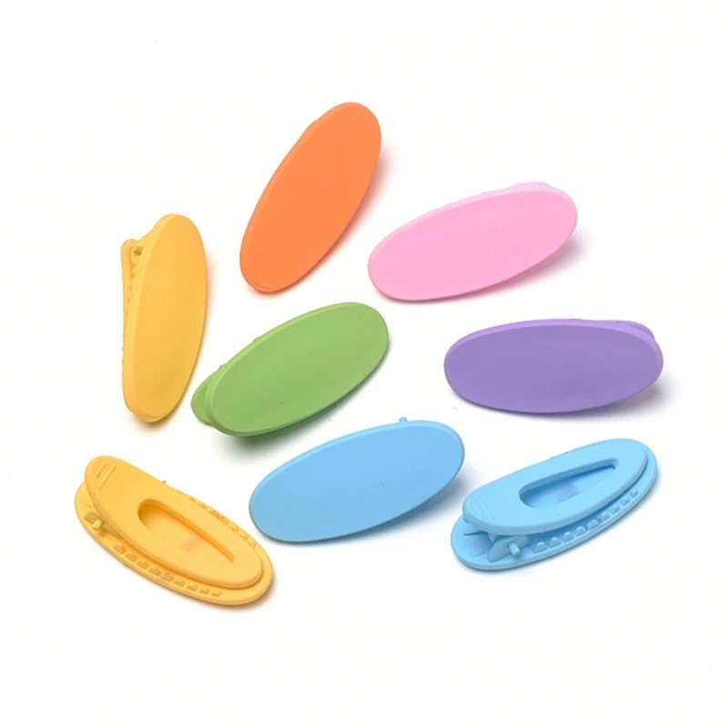 Oval Frosted Duckbill Clip Candy Color Creative Barrettes DIY Cream Glue Material Package Barrettes Resin Accessories