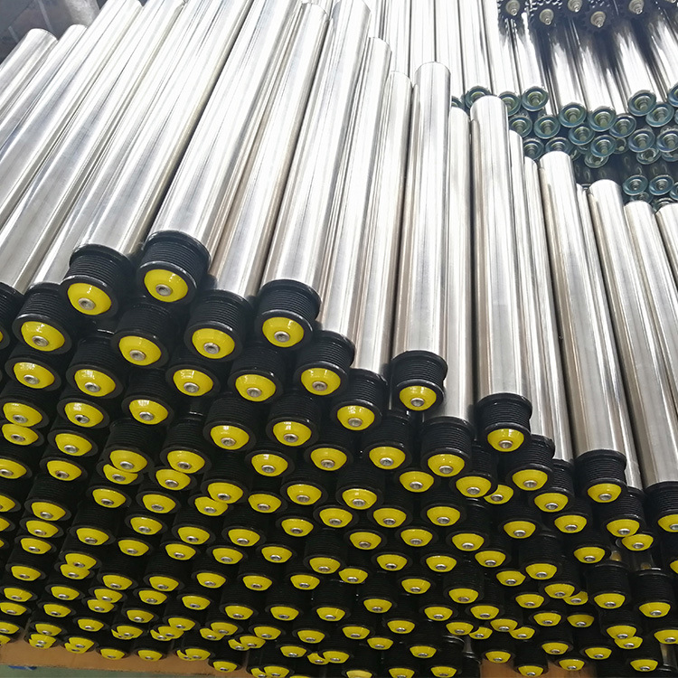 厂家直销多楔带滚筒输送带托辊镀锌不锈钢皮带动力辊筒流水线滚轴-阿