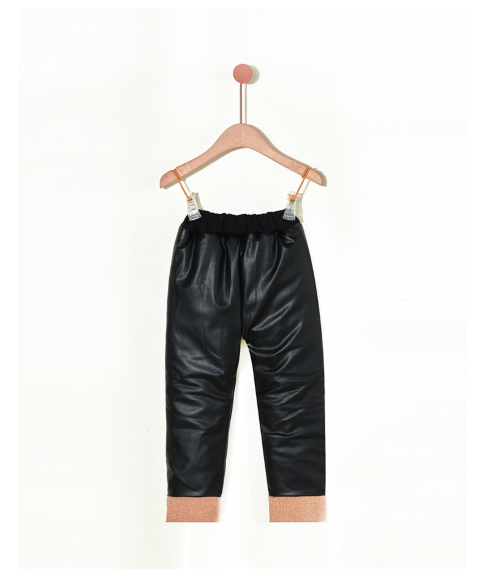 宝宝加绒裤子儿童冬季外穿潮皮裤防水小童秋冬款保暖儿童加厚打底