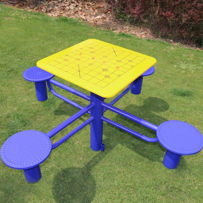 户外休闲设备设施钢材棋盘abs小区公园老人活动健身路径棋牌桌