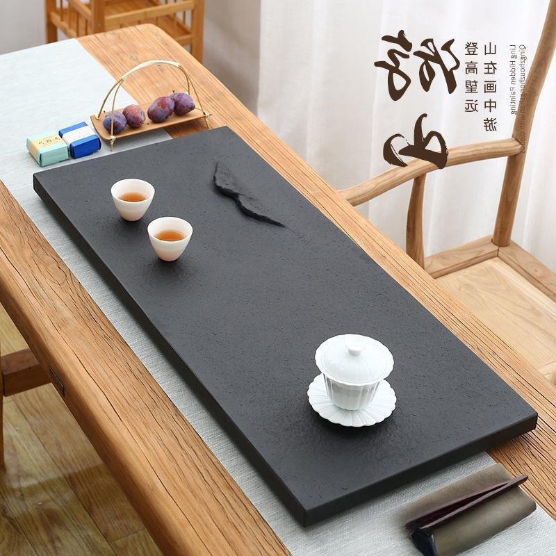 茶盘乌金石整块石材天然小号大号石头黑金茶海简约家用茶台茶盘