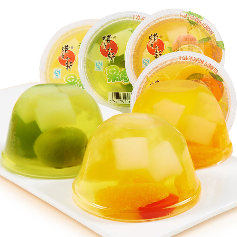 蜡笔小新果肉果冻200g大杯果冻多口味儿童零食整箱零食礼物批发