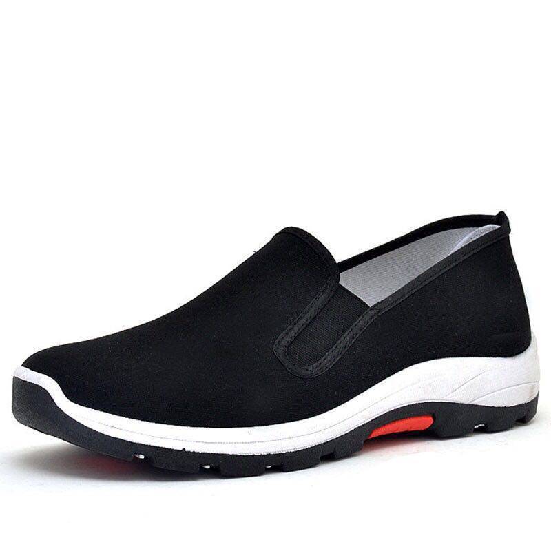 Old Beijing Cloth Shoes Summer New Fashion Sneaker Breathable One Pedal Casual Pumps Men's Canvas Cloth Shoes