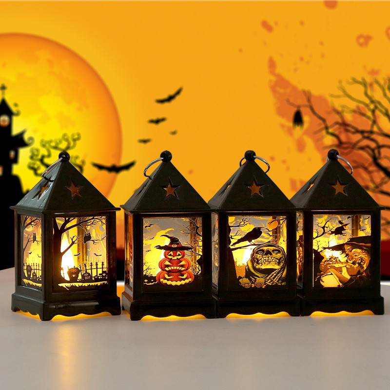 Halloween Mini Wind Light LED Candle Light Decoration Electronic Candle Night Lamp Retro Candlestick XINGX Decoration