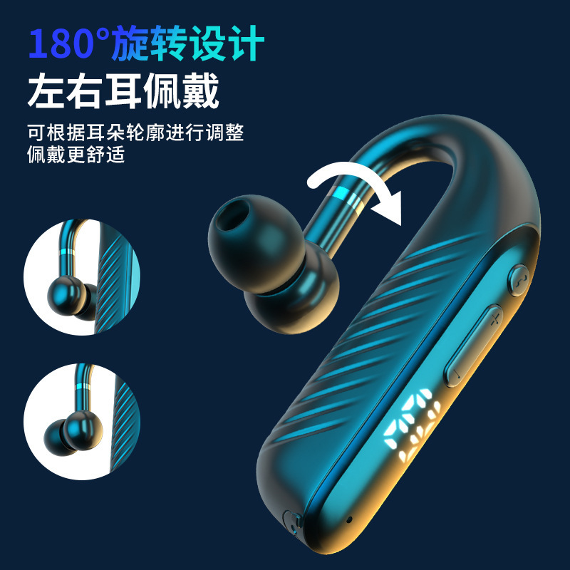 Cross-Border M6 Wireless Bluetooth Earphoe Single-Ear Digital Display Ultra-Long Standby Bluetooth 5.2 Business Car Smart Bluetooth Earphoe