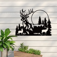 鹿和森林金属墙艺术金属墙装饰壁炉墙装饰鹿金属墙艺术猎人礼物