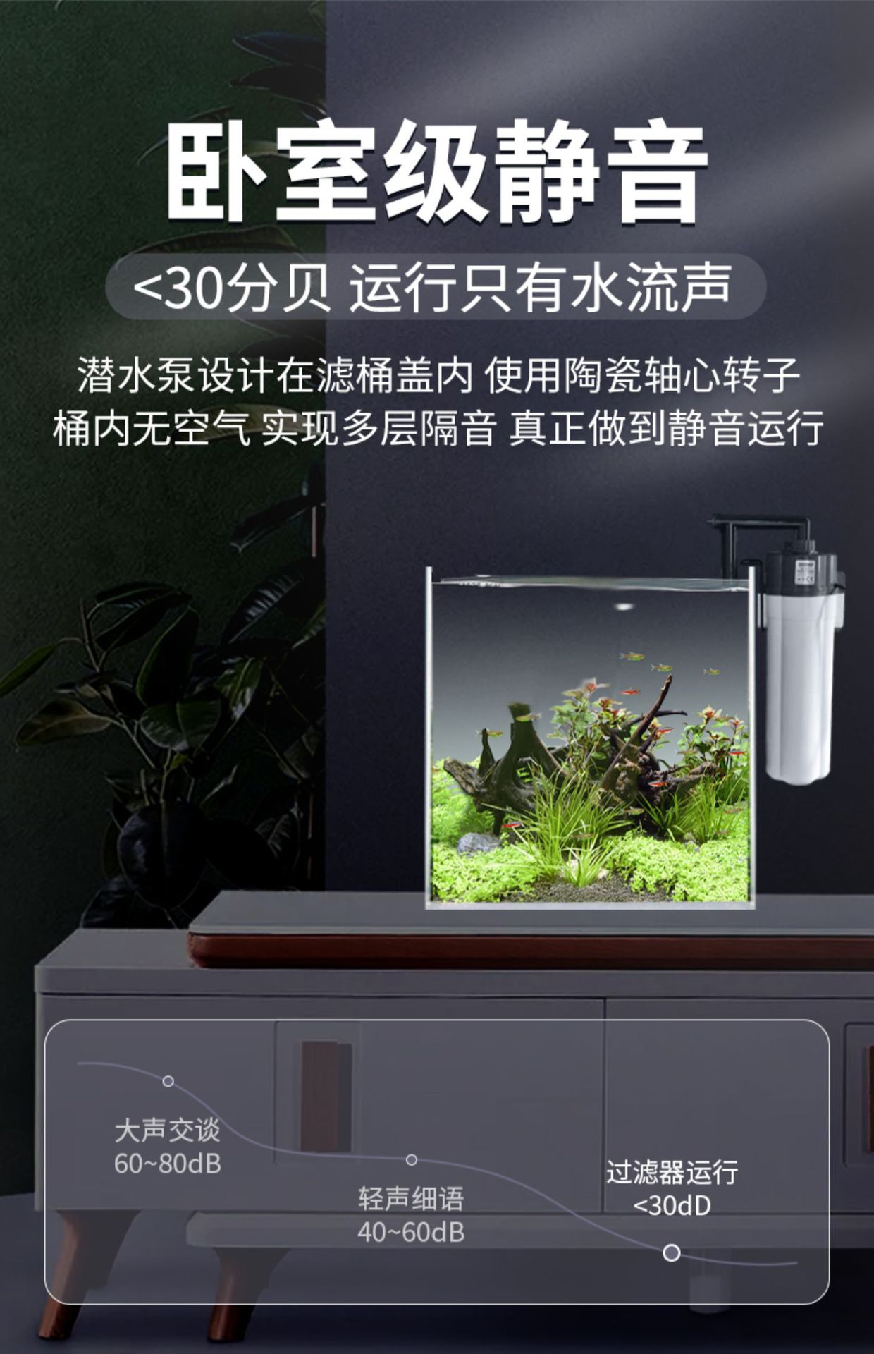 sobo松宝鱼缸过滤器壁挂式过滤桶三合一外置过滤器小型外挂循环泵