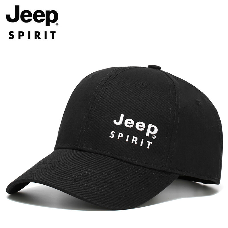 jeep spirit黑色棒球帽男秋季大头围大码帽子秋冬休闲纯色潮流鸭