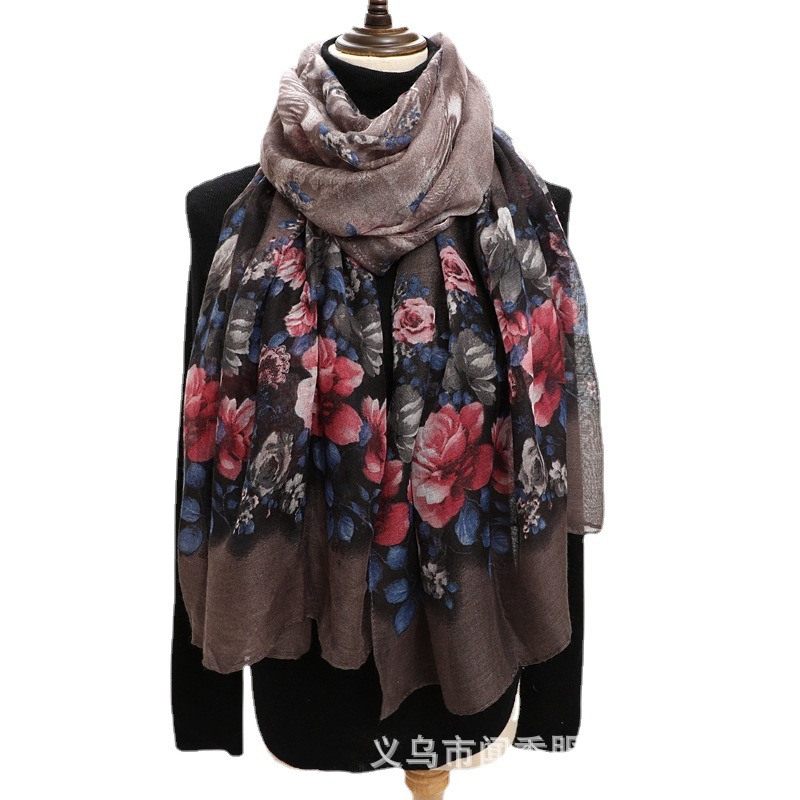 Cotton and Linen Bali Yarn Scarf Women's Autumn and Winter New Warm Neck Protection Scarf All-Matching Sun-Proof Sun-Proof Cold-Proof Shawl Scarf