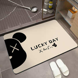 北欧浴室地垫吸水垫子门口脚垫速干入户门垫硅藻泥地垫防滑可水洗