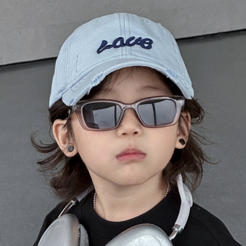 love刺绣字母儿童棒球帽男女孩遮阳春秋2024新款百搭儿童鸭舌帽子