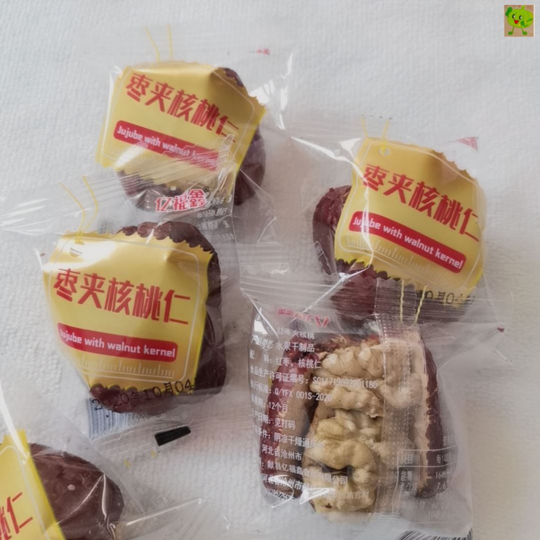 【包邮】亿福鑫枣夹核桃仁500g新疆红枣灰枣夹核桃抱抱果枣夹核桃