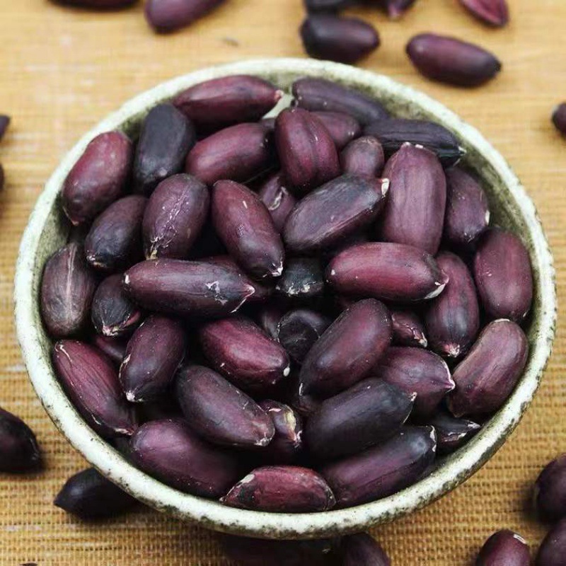 新货富硒黑花生带壳生自然晒干黑皮花生种子黑花生米批发跨境电商-阿