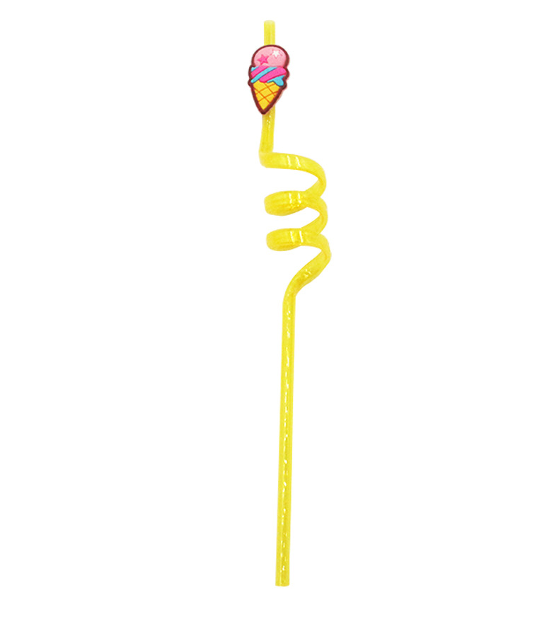 卡通冰激凌吸管 儿童健康塑料冰激凌吸管 pvc酒吧派对棒冰吸管