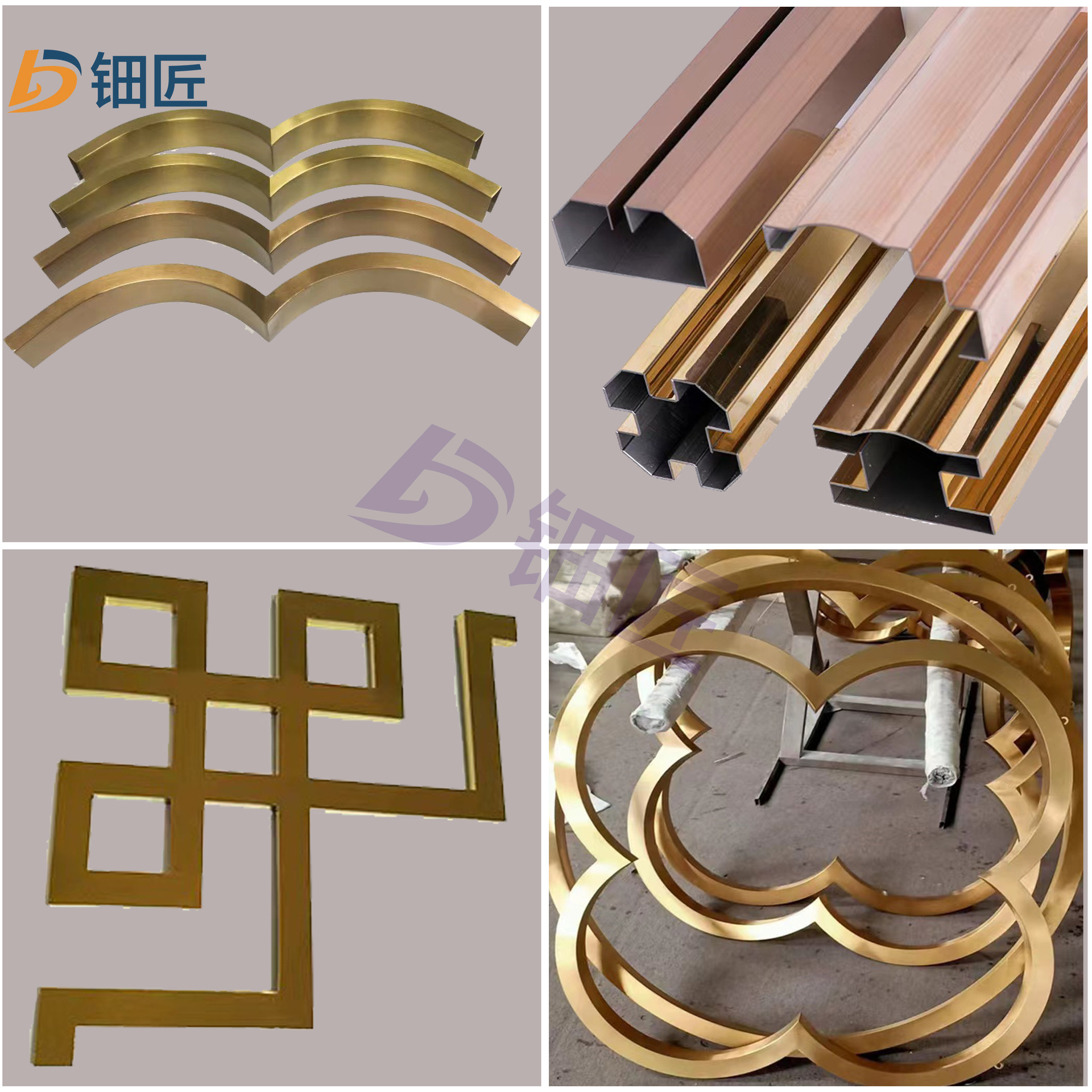 不锈钢异形装饰件 弧形装饰条拉弯不锈钢片激光切割u型槽包边折弯