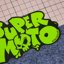 骷髅头车贴super moto创意字母反光贴片纸机车电动车潮贴划痕覆盖